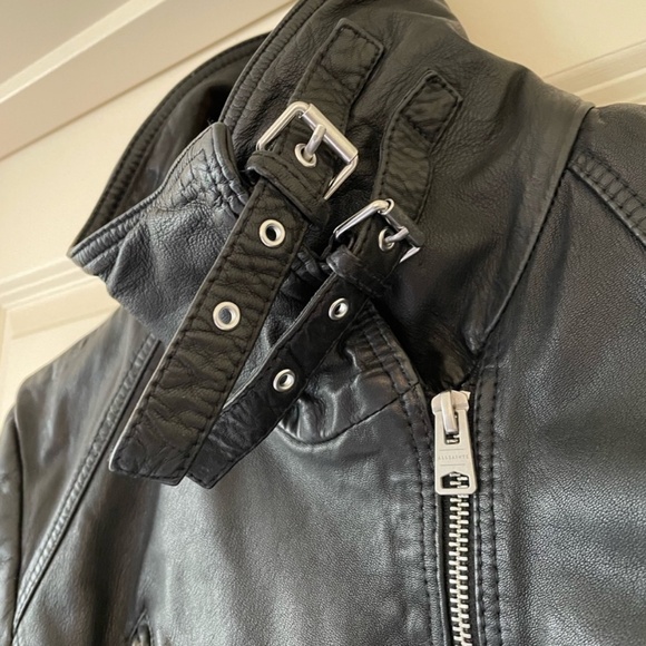 Soft, beautiful lambskin leather Belvedere Jacket from All Saints US size 10 - Picture 6 of 16